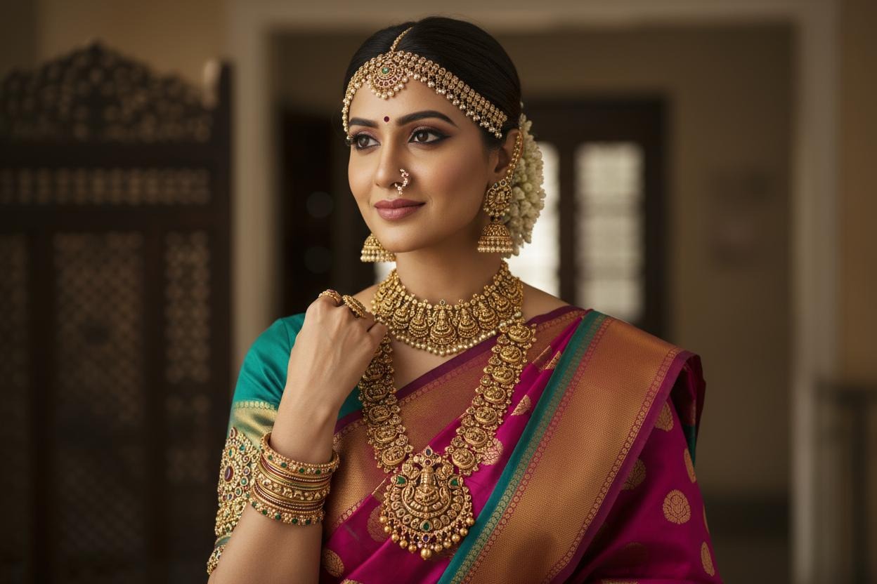 Handcrafted bridal jewellery set from Bansilal Mulchand Agrawal Jewellers